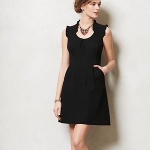 Anthropologie Tabitha Black Ruffle Cherie Dress sz 8